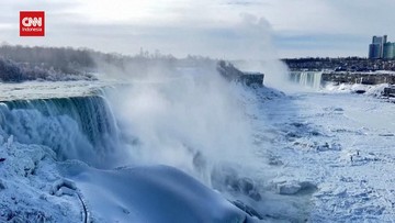 VIDEO: Pesona Air Terjun Niagara dalam Balutan Es dan Salju